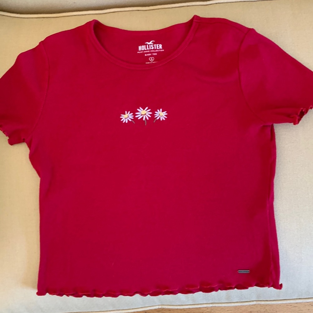 Hollister red with flowers size small